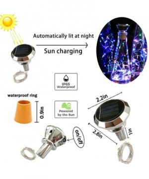 Bottle Lights Solar Bottle Lights Outdoor 8 Pack Solar Powered Wine Bottle Lights- 20 LED Waterproof Solar Diamond Bottle Lig...