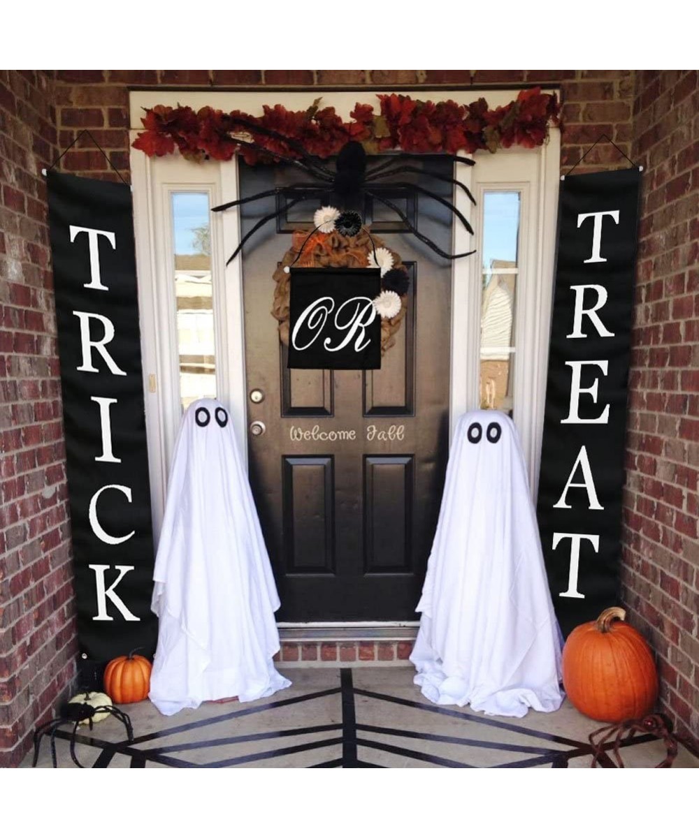 3pcs Trick or Treat Halloween Banner for Home Indoor/Outdoor- Halloween Hanging Sign for Office Door Porch Front Halloween De...