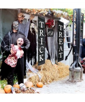 3pcs Trick or Treat Halloween Banner for Home Indoor/Outdoor- Halloween Hanging Sign for Office Door Porch Front Halloween De...