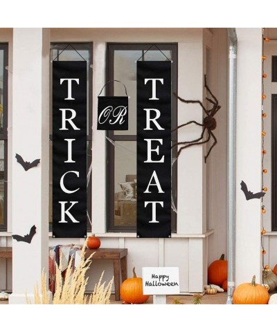 3pcs Trick or Treat Halloween Banner for Home Indoor/Outdoor- Halloween Hanging Sign for Office Door Porch Front Halloween De...