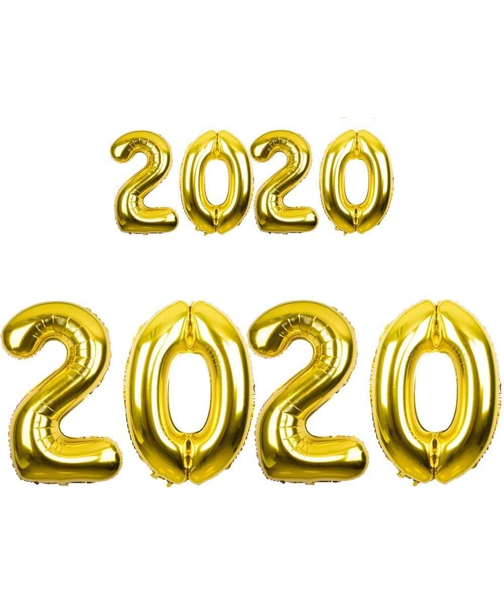 40 Inch and 16 Inch Gold 2020 Foil Mylar Number Balloons for 2020 New Year Eve Festival Party Decorations - 40 Inch and 16 In...