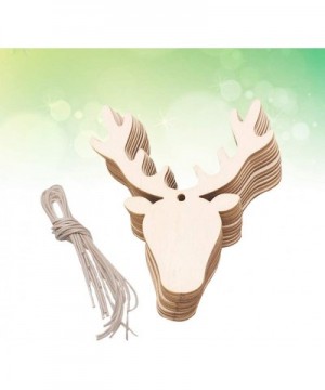 20PCS Wooden Deer Head Christmas Ornaments Pendant Hanging Wooden Pendant Decoration Wooden DIY Craft Christmas Tree Hanging ...