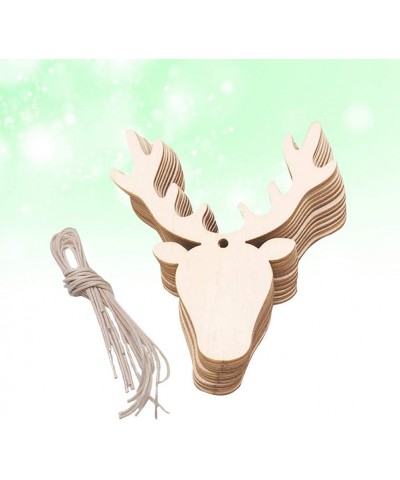 20PCS Wooden Deer Head Christmas Ornaments Pendant Hanging Wooden Pendant Decoration Wooden DIY Craft Christmas Tree Hanging ...