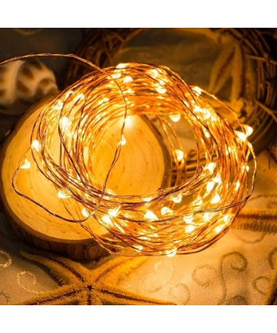 Fairy String Lights Battery Operated- 2 Pack 33Ft 100 LED String Lights with Remote Timer 8 Lighting Modes- Waterproof Copper...
