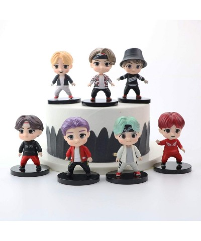 BTS Mini Tan Figurines BTS Tiny Action Figures PVC Toys Cake Toppers (Set of 7) - CY19KMA4MXY $32.12 Cake & Cupcake Toppers
