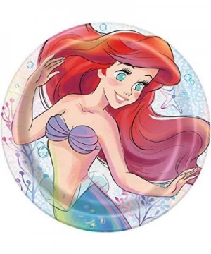 Little Mermaid Ariel Birthday Party Supplies Bundle for 16 includes Plates- Napkins- Table Cover- Banner- Stickers- Candles -...