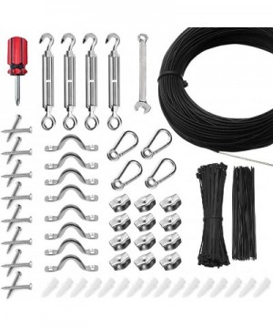 String Lights Hanging Kit with 170 Ft Nylon-Coated Stainless Steel Wire- Globe Lights Kit Pendant Hook Suspension Kit for Pat...