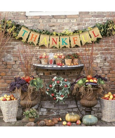 Thankful Burlap Banner (NO DIY REQUIRED) Thanksgiving Banner - Rustic Thanksgiving Decoration - Fall Banner - Thanksgiving De...