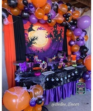 Halloween Balloons Balloons Garland Kit 96PCS 5/12/18 Inch Black and Orange and Purple Halloween Balloons Set with Balloon St...