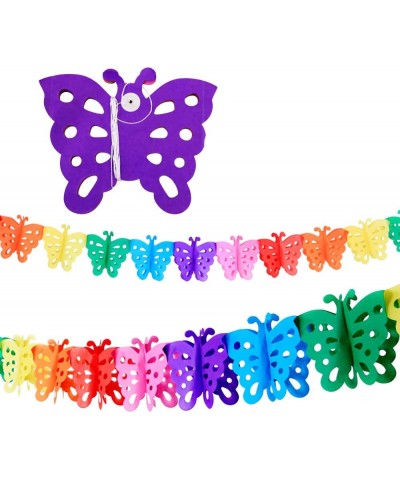 4 Pack Butterfly Papper Tissue for Baby Shower Party Supplies 3D Pull flower Banners Garland for Kids Party- Colorful Rainbow...