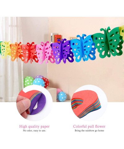 4 Pack Butterfly Papper Tissue for Baby Shower Party Supplies 3D Pull flower Banners Garland for Kids Party- Colorful Rainbow...