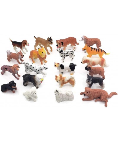 A Set of 20 Cool Realistic Dog Figurine Collection (Sizes 2" - 3.5") Plastic. Great for Pretend Play and Cake Decorations. Ve...