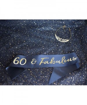 60th Birthday Tiara and Sash Happy 60th Birthday Party Supplies 60 Fabulous Black Glitter Satin Sash and Crystal Tiara Prince...