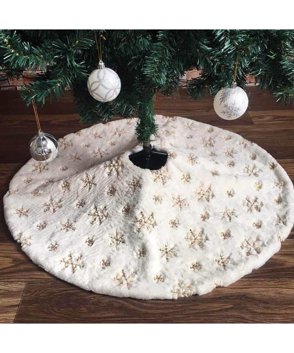 Christmas Tree Skirt Plush Ornaments Decorations Xmas Decor for Holiday Party Home - 5 - CW18U7GNZKN $21.85 Tree Skirts
