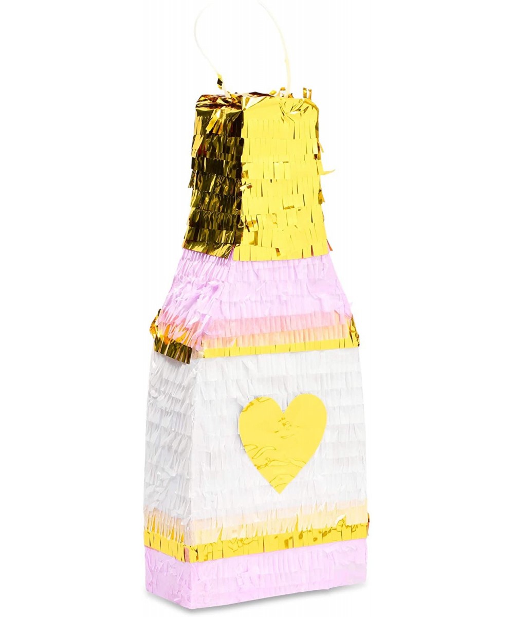 Champagne Bottle Party Pinata with Gold Foil (Pink- White- 16.5 x 7 x 3 Inches) - C618KWO0Y5R $14.26 Piñatas