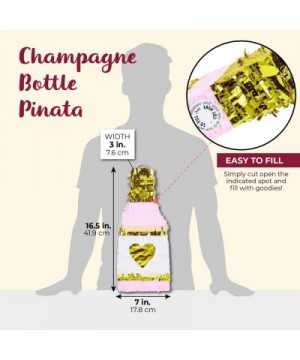 Champagne Bottle Party Pinata with Gold Foil (Pink- White- 16.5 x 7 x 3 Inches) - C618KWO0Y5R $14.26 Piñatas