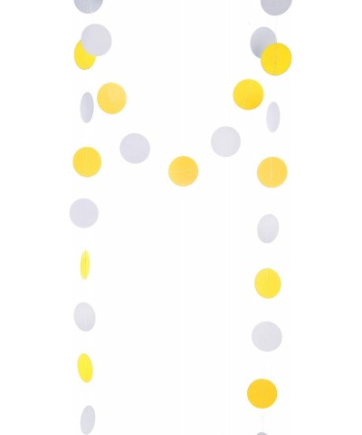 Yellow White Circle Garland Paper Garland Party Streamer Banner Backdrop Hanging Decorations Polka Dot Party Supplies- 2" in ...