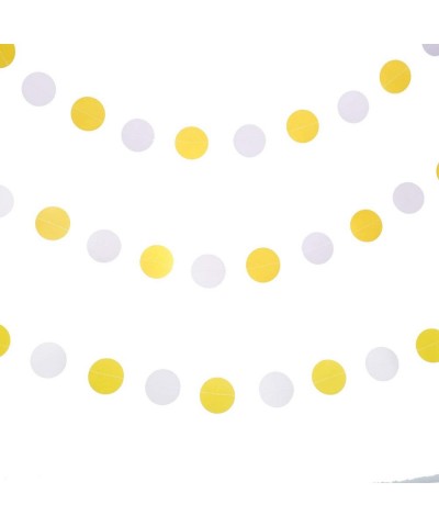 Yellow White Circle Garland Paper Garland Party Streamer Banner Backdrop Hanging Decorations Polka Dot Party Supplies- 2" in ...