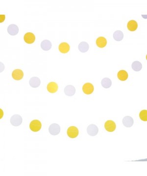 Yellow White Circle Garland Paper Garland Party Streamer Banner Backdrop Hanging Decorations Polka Dot Party Supplies- 2" in ...