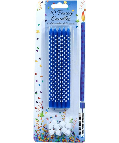 Long Party Candles and Holders- Blue- 1-Pack (10 Candles in Total) - Blue - CA12D7ETNZP $5.68 Cake Decorating Supplies