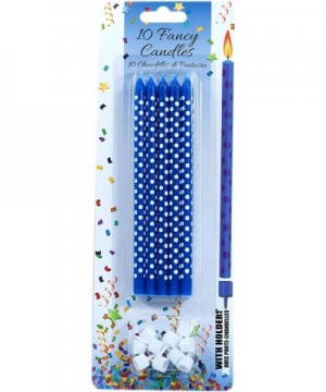 Long Party Candles and Holders- Blue- 1-Pack (10 Candles in Total) - Blue - CA12D7ETNZP $5.68 Cake Decorating Supplies