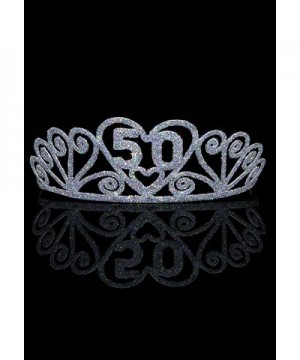 50th Birthday Tiara for Women in Silver - CR115RL6KIP $13.00 Party Hats