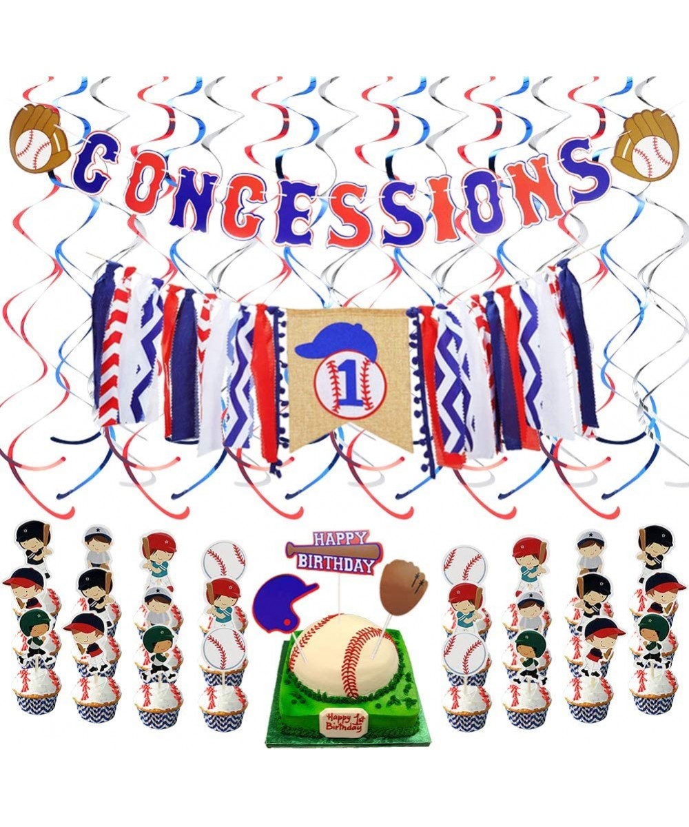 Baseball Party Supplies Set for Boys 1st Birthday/Baby Shower- Baseball Party Decorations Kit Includes Concessions Banner- Ba...