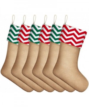 6 Packs Burlap Christmas Stockings for Christmas Decorations or DIY (Multiple Colors 5) - CO18UX5X7WC $15.12 Stockings & Holders