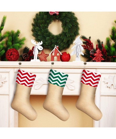 6 Packs Burlap Christmas Stockings for Christmas Decorations or DIY (Multiple Colors 5) - CO18UX5X7WC $15.12 Stockings & Holders