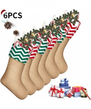 6 Packs Burlap Christmas Stockings for Christmas Decorations or DIY (Multiple Colors 5) - CO18UX5X7WC $15.12 Stockings & Holders