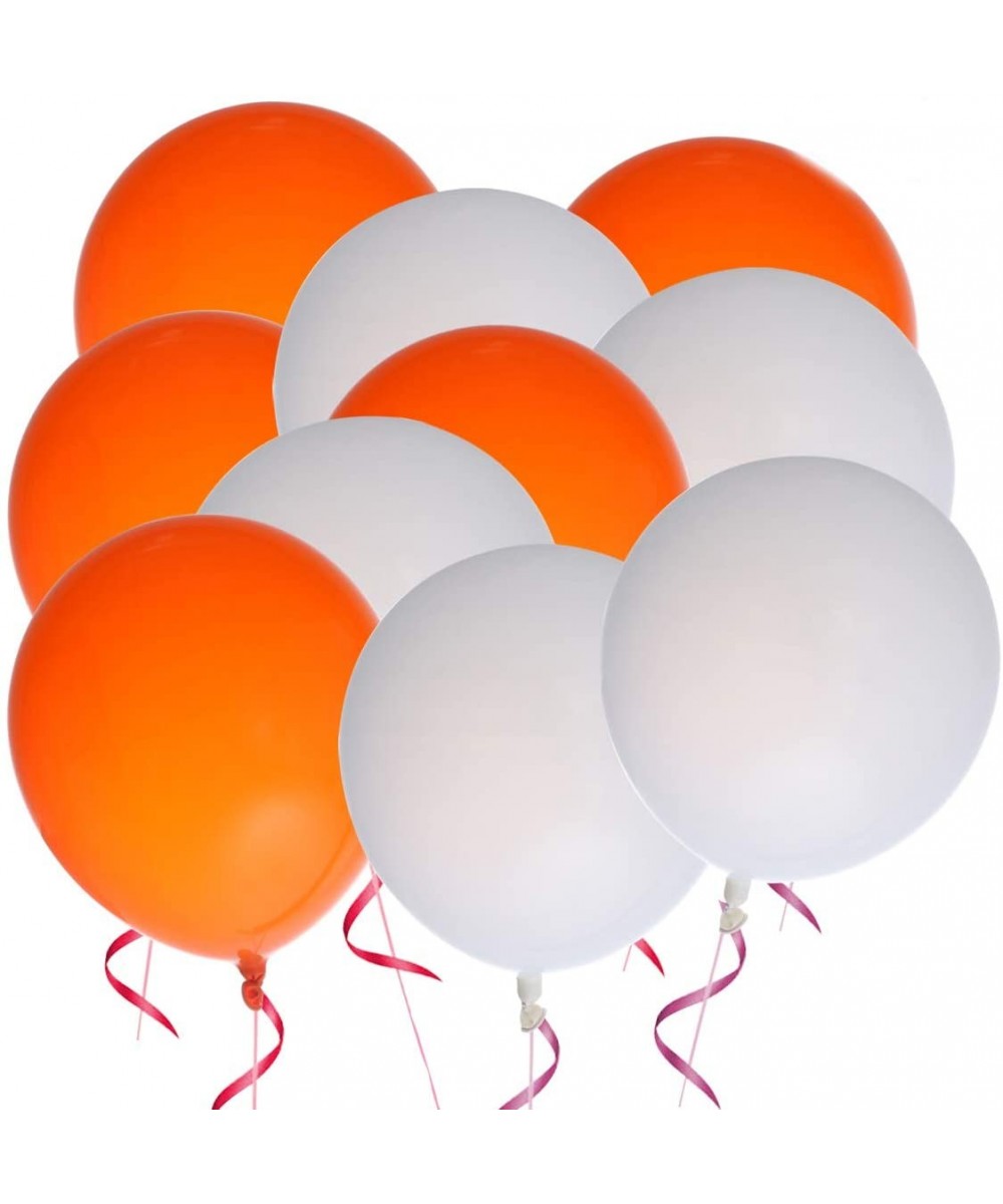 Latex Balloons-Orange White Matte Color Balloons-12 Inch-50 Pcs - CK185N8ASLM $7.46 Balloons