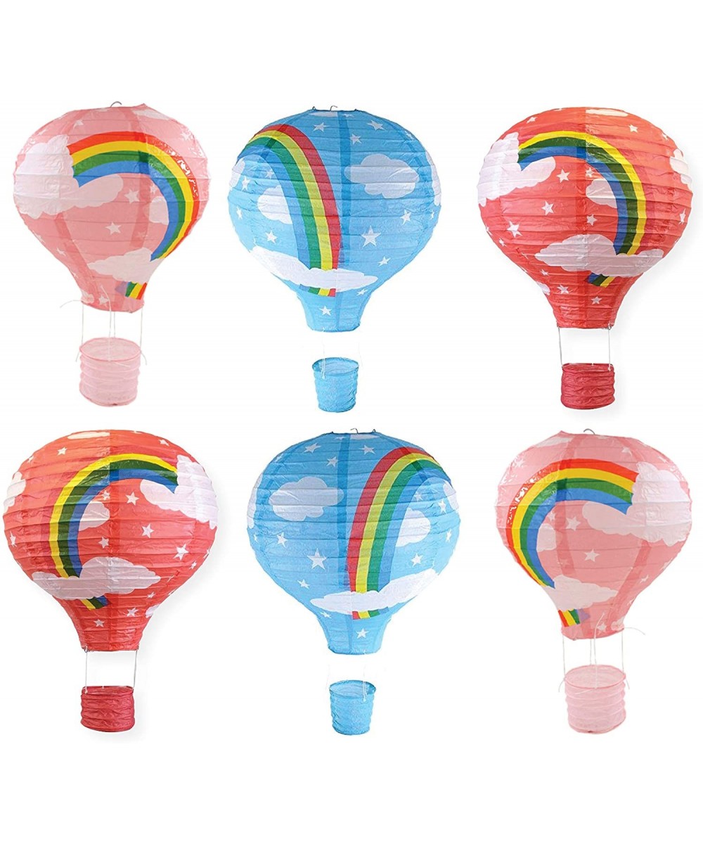 Hanging Rainbow Hot Air Balloon Paper Lanterns Set Party Decoration Birthday Wedding Christmas Party Decor Gift- 12 inch- Pac...