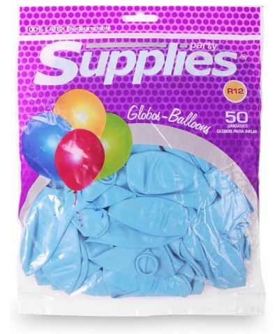 Party Supplies 12-Inch Solid Latex Balloons- 50-Pack- Light Blue - Light Blue - CN12FHSA2OT $5.45 Balloons