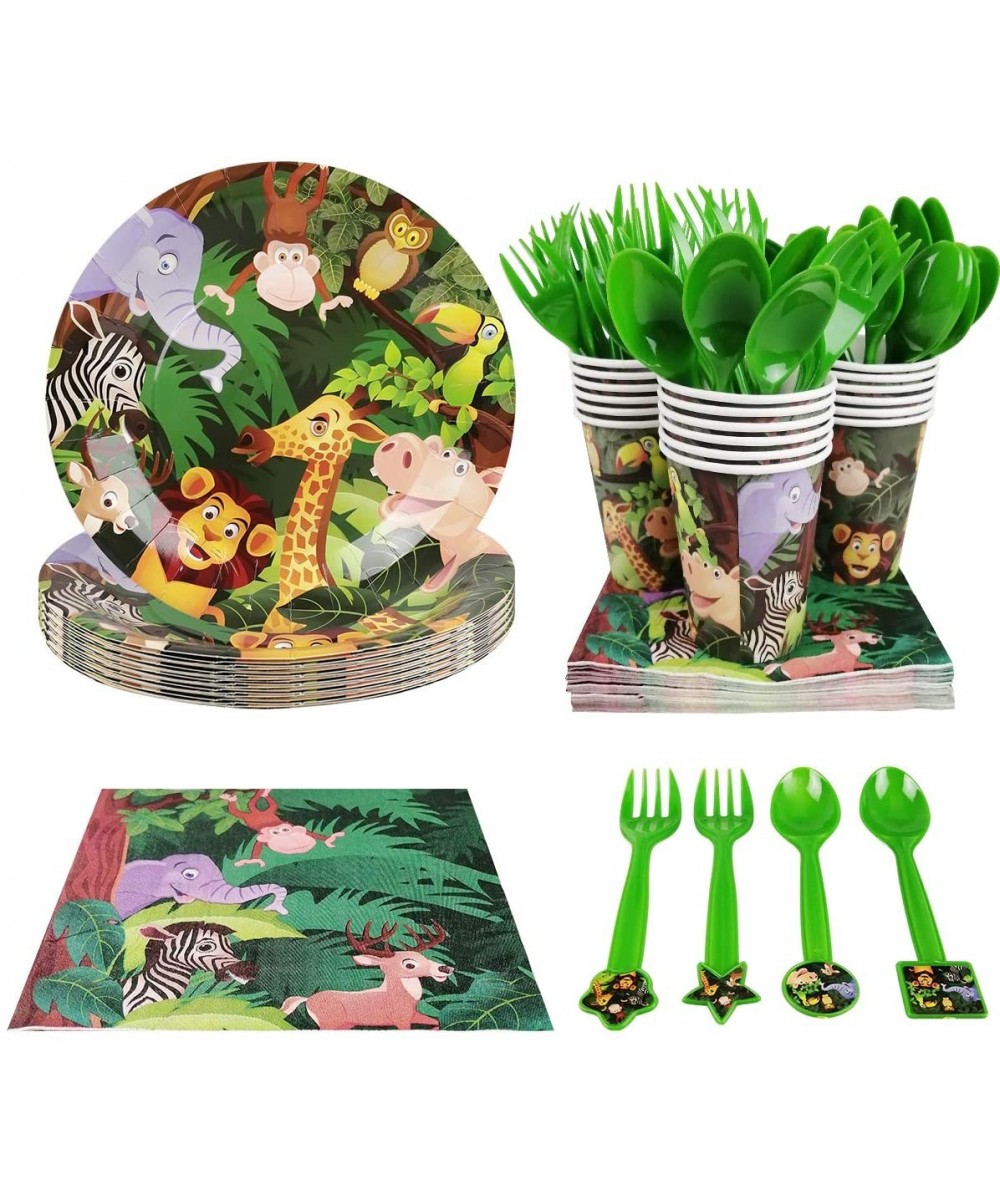 Zoo Jungle Animal Party Supplies - Serves 18 Guest Includes Party Plates- Spoons- Forks- Cups- Napkins Party Pack Perfect for...