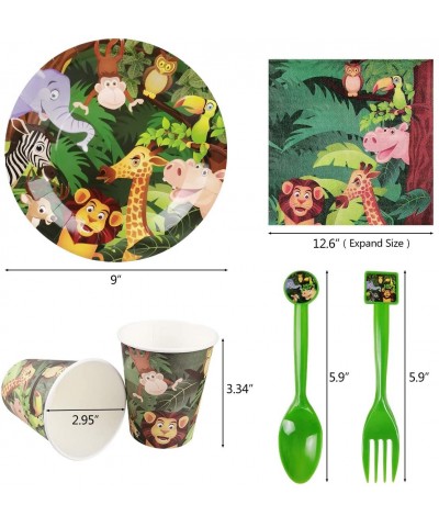 Zoo Jungle Animal Party Supplies - Serves 18 Guest Includes Party Plates- Spoons- Forks- Cups- Napkins Party Pack Perfect for...