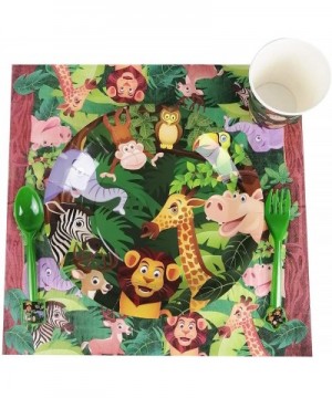 Zoo Jungle Animal Party Supplies - Serves 18 Guest Includes Party Plates- Spoons- Forks- Cups- Napkins Party Pack Perfect for...
