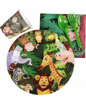 Zoo Jungle Animal Party Supplies - Serves 18 Guest Includes Party Plates- Spoons- Forks- Cups- Napkins Party Pack Perfect for...