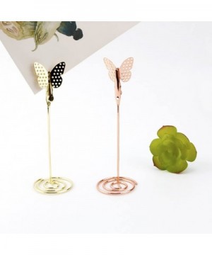 KIPETTO 10PCS Table Number Holder Name Place Card Holder with Butterfly Menu Memo Clips for Wedding Party Favors- Gold - Gold...