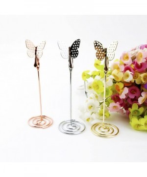KIPETTO 10PCS Table Number Holder Name Place Card Holder with Butterfly Menu Memo Clips for Wedding Party Favors- Gold - Gold...