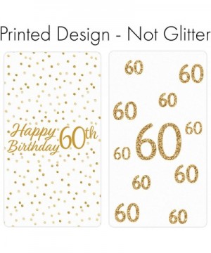 White and Gold 60th Birthday Mini Candy Bar Wrappers - 45 Stickers - CS188ZWME83 $6.09 Favors