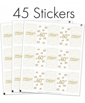 White and Gold 60th Birthday Mini Candy Bar Wrappers - 45 Stickers - CS188ZWME83 $6.09 Favors