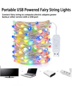 33ft 100 Led USB Powered LED Fairy String Lights- Waterproof Starry Milk White Bulb Copper String Lights for Bedroom Indoor O...