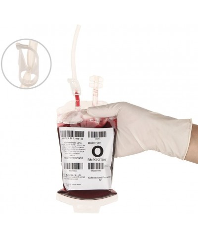 Halloween Party Drink Container- Blood Bag- Perfect as Halloween Props- Decoration- Costume- 12 Fl Oz/ 350cc- with Syringe an...