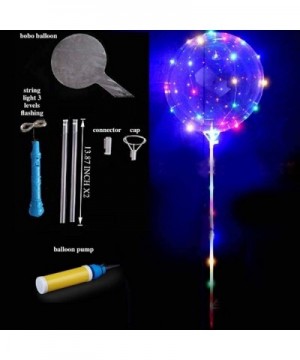 Led BoBo Balloons Colorful- 18 Inch 8 PCS Transparent Bubble Balloons with STICKS and STRING LIGHTS 3 levels Flashing - Light...