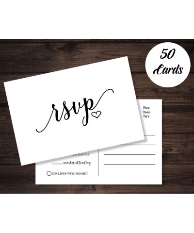 50 RSVP Heart Postcards (Thick Card Stock) - Any Occasion - Response Card- RSVP Reply- Wedding- Rehearsal Dinner- Baby Shower...