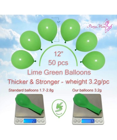 Lime Green Balloons - 12 inches Lime Green Color Latex Balloons (Pack of 50)- Very Thick (32g/pc) Helium Grade + Balloon Garl...