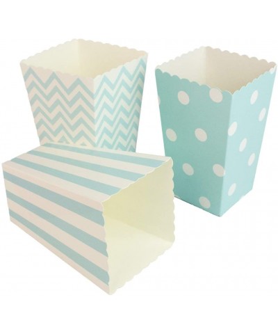 Blue Paper Popcorn Boxes Chevron Striped Polka Dot 36PCS - Blue - CU18KG7RSXL $6.51 Favors