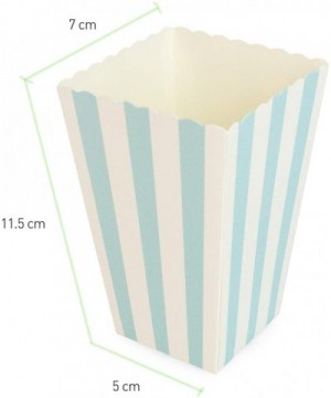 Blue Paper Popcorn Boxes Chevron Striped Polka Dot 36PCS - Blue - CU18KG7RSXL $6.51 Favors