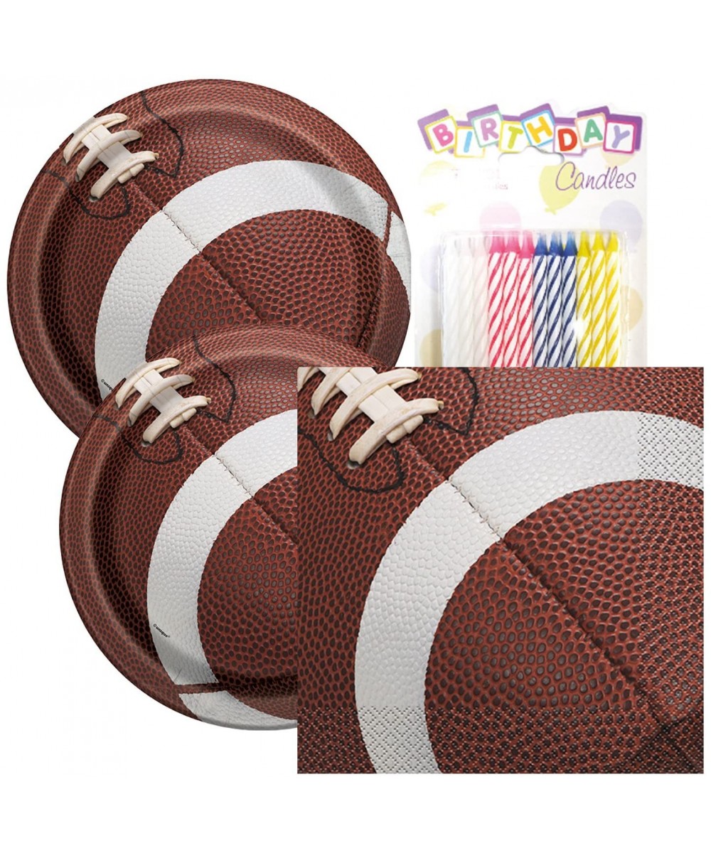 Football Birthday Party Tableware Plates and Napkin Bundle with 24 Candles (Serves 32) - Serves 32 - CS18D0MGGH7 $13.13 Party...