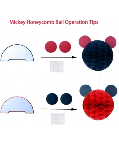 Mickey Mouse Party Decoration Kit- Mickey Color Red Black Yellow Paper Honeycomb Balls Tassel Garland Mickey Color Banner Par...